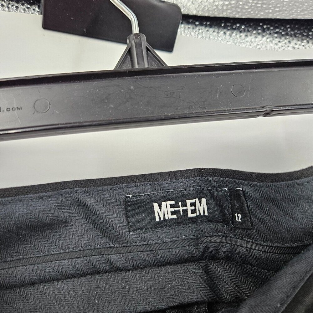 Me + Em Dress Pants Black Button Hem Stretch Twill Crop Pockets Trouser Size 12 - Picture 5 of 8